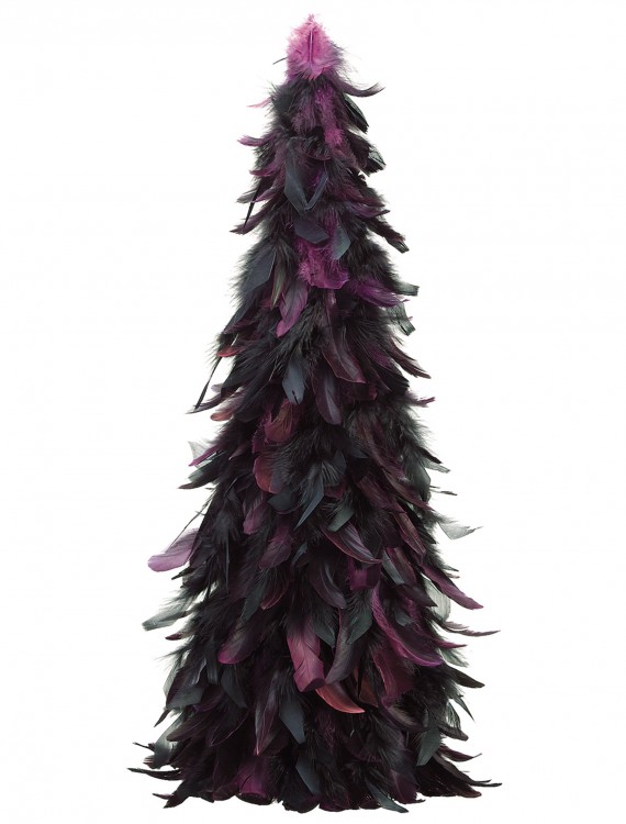 24 Inch Feather Cone Topiary Black and Purple buy now