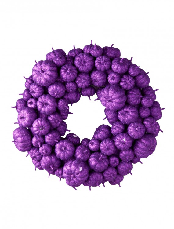 24" Purple Glitter Pumpkin Wreath buy now