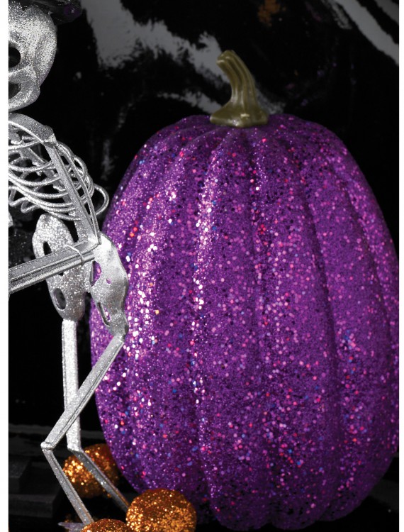 7.5" Tall Purple Glitter Pumpkin buy now