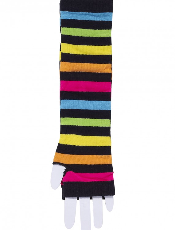 80's Rainbow Striped Gloves buy now