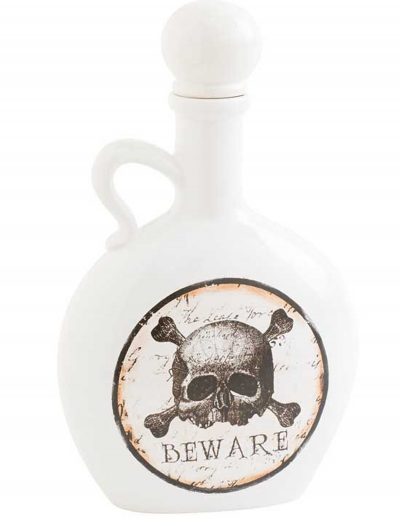 8.5" White and Brown Bottle with Skull & Crossbones buy now