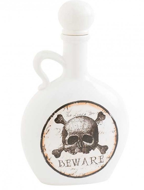 8.5" White and Brown Bottle with Skull & Crossbones buy now