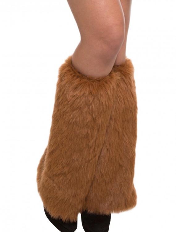 Adult Brown Furry Leg Warmers buy now