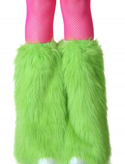 Adult Green Furry Boot Covers buy now
