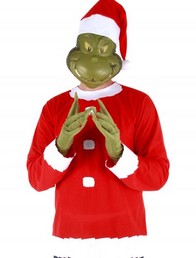 Adult Grinch Costume Top Hat and Half Mask buy now