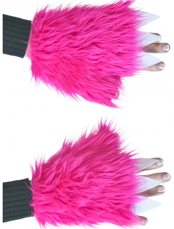 Adult Hot Pink Furry Hand Covers buy now