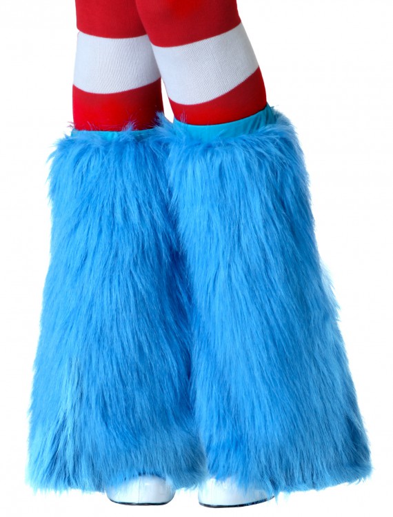 Adult Light Blue Furry Boot Covers buy now