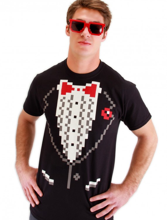 Adult Pixel 8 Tuxedo Shirt buy now