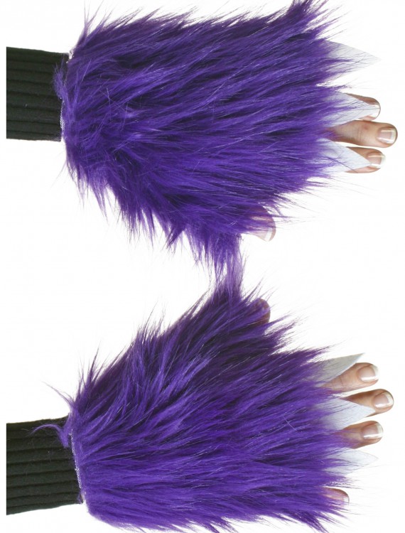 Adult Purple Fuzzy Hand Covers buy now