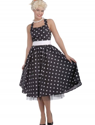 Black and White 50's Polka Dot Dress buy now