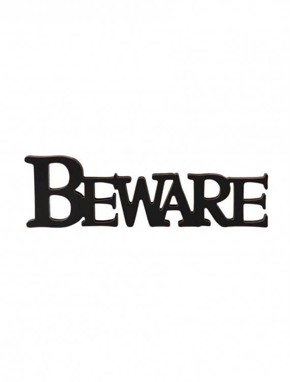 Black Beware Cutout Sign buy now