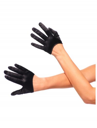 Black Cropped Satin Gloves buy now