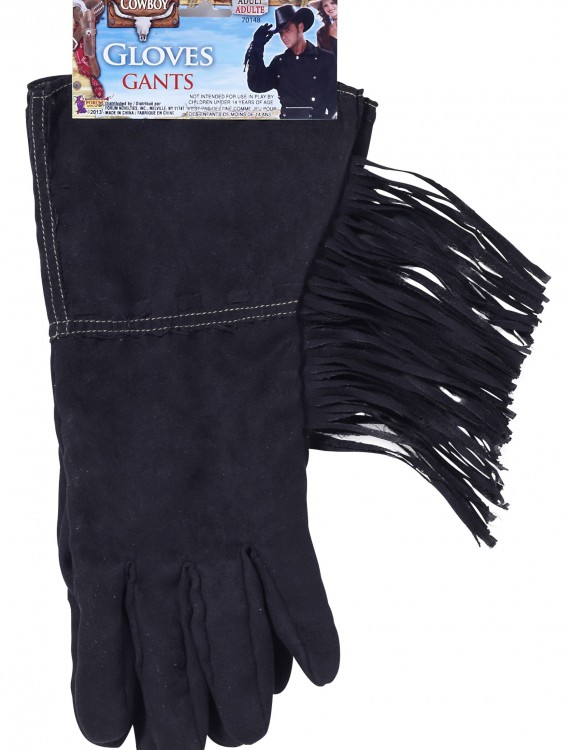 Black Fringe Cowboy Gloves buy now