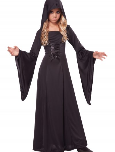 Girl's Deluxe Black Hooded Robe buy now