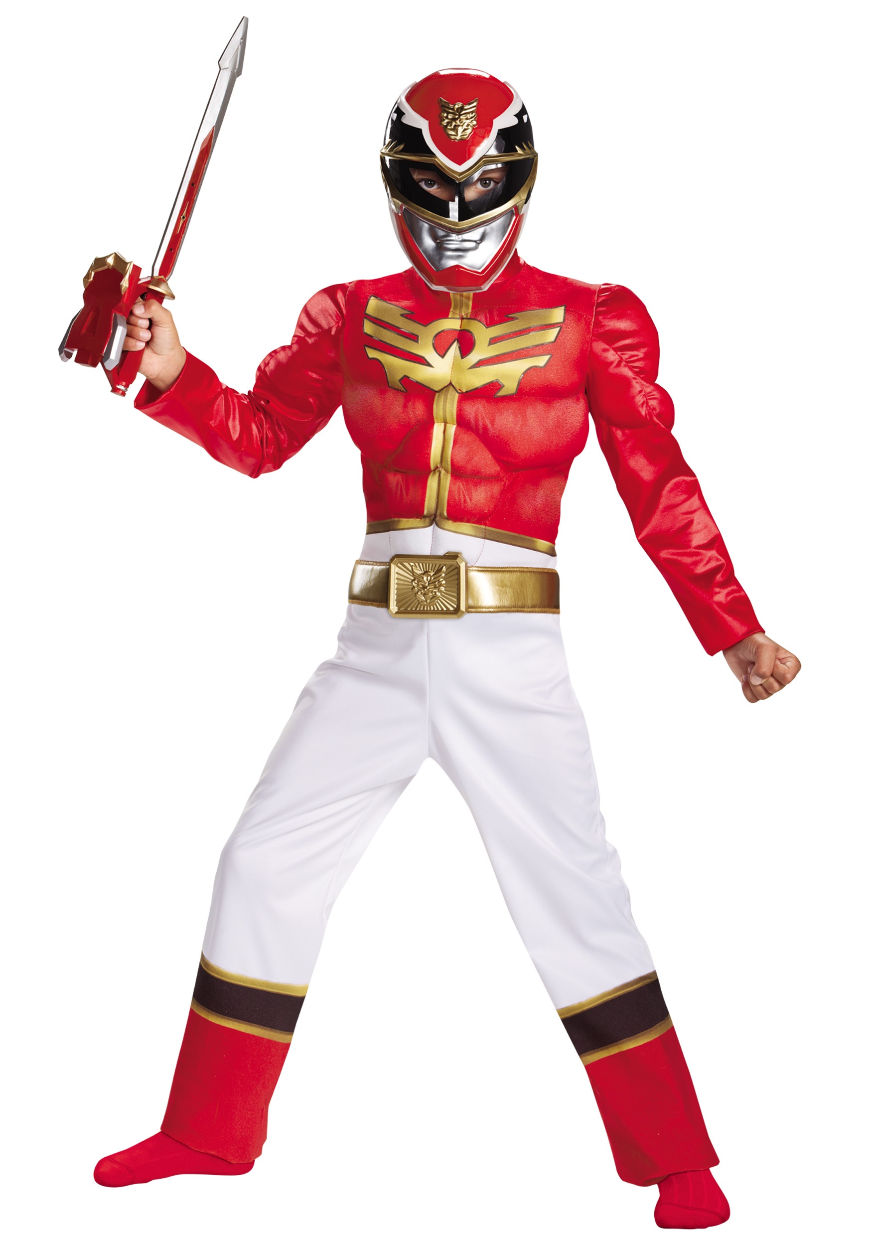 This Boys Red Ranger Megaforce Classic Muscle Costume is the perfect Power Rang...