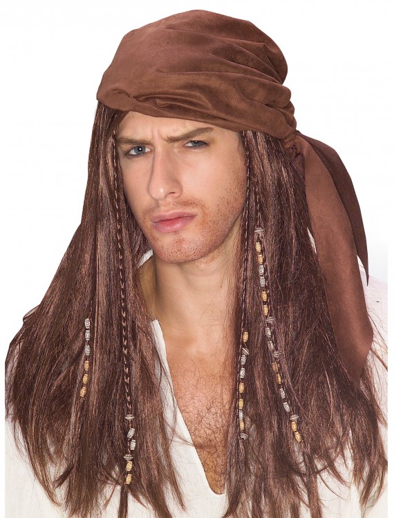 Brown Caribbean Pirate Wig buy now