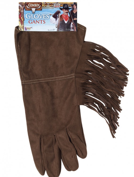 Brown Fringe Cowboy Gloves buy now