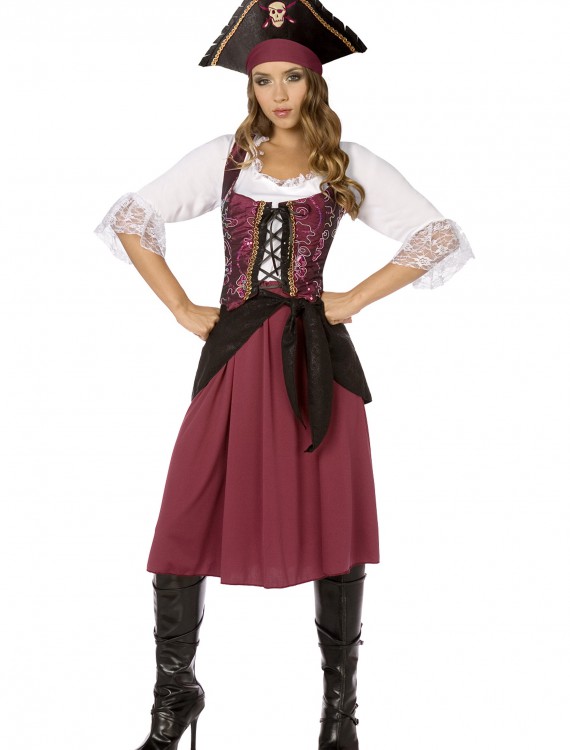 Burgundy Pirate Wench Costume buy now