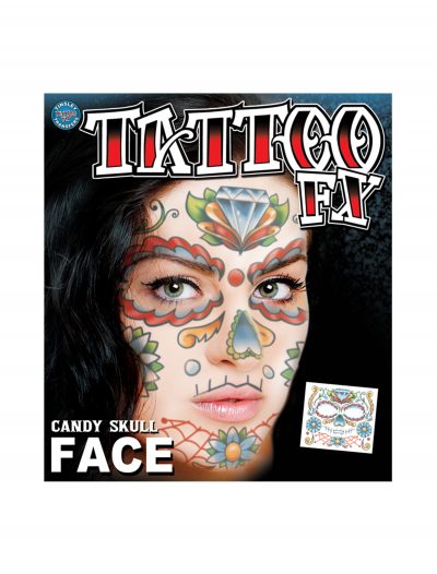 Candy Skull Face Temporary Tattoo buy now