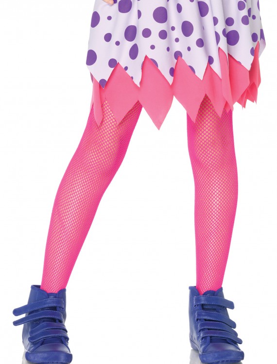Child Neon Pink Fishnet Tights buy now