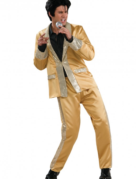 Deluxe Gold Satin Elvis Costume buy now