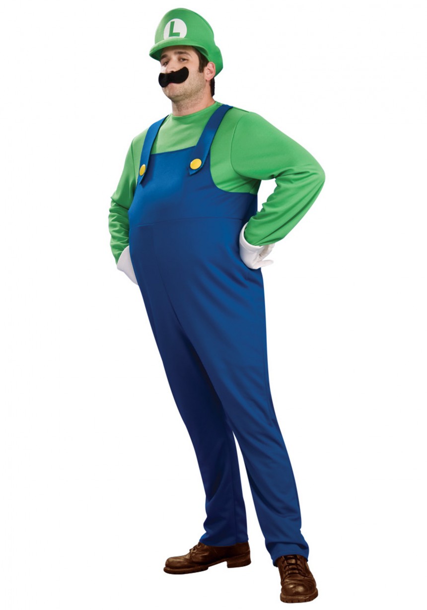 Deluxe Plus Size Luigi Costume - Halloween Costumes