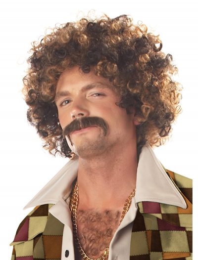 Disco Dirt Bag Wig and Mustache buy now