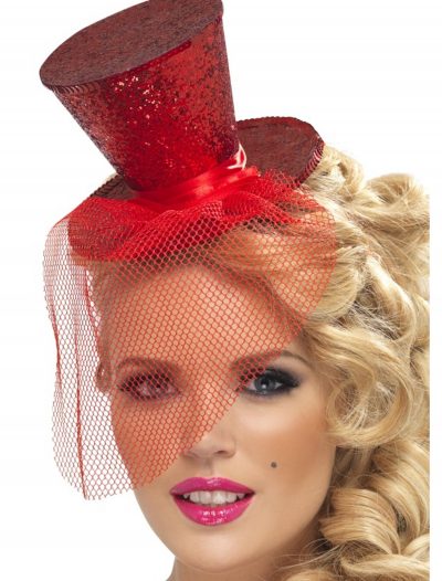 Fever Red Glitter Mini Top Hat buy now