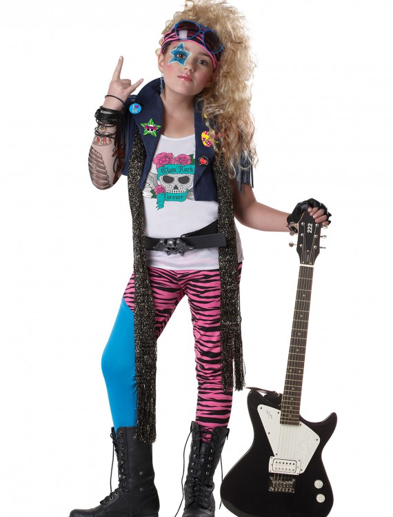 Girls 80s Glam Rocker Costume buy now