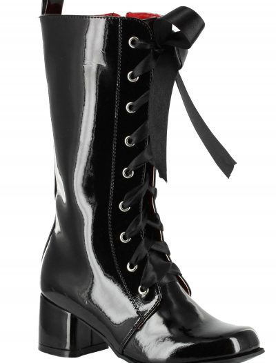Girls Black Lace Up Gogo Boots buy now