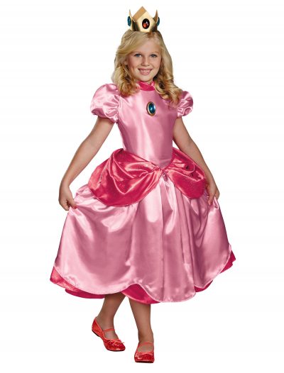 Girls Deluxe Princess Peach Costume buy now