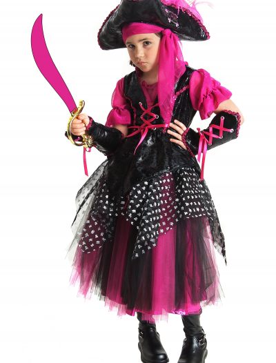Girls Pink Caribbean Pirate Costume buy now