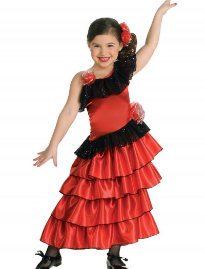 Girls Spanish Flamenco Dancer Costume buy now