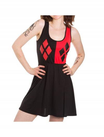 Harley Quinn Scoop Neck Black Dress buy now