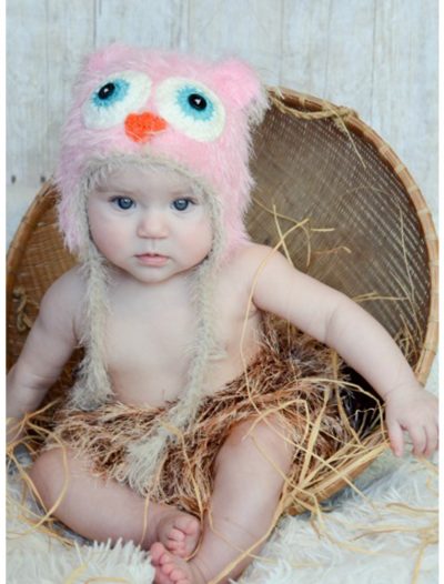 Infant Pink Yarn Owl Hat buy now