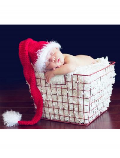 Infant Red Tail Hat with Eyelash Trim buy now