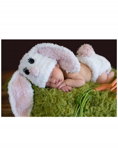 Infant White Bunny Hat and Diaper Cover buy now