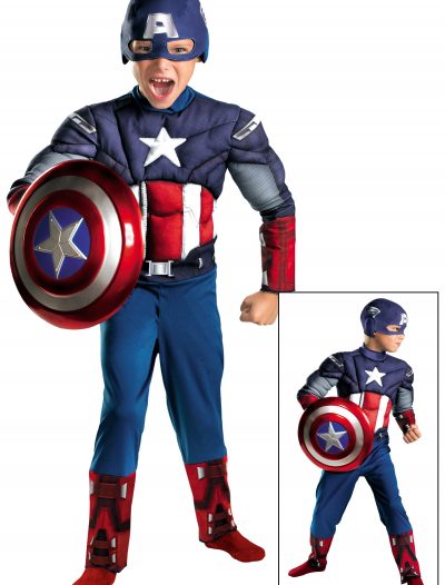 Kids Avengers Captain America Muscle Costume buy now