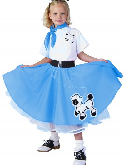 Kids Deluxe Blue Poodle Skirt Costume buy now