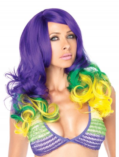 Mardi Gras Tri-Color Wavy Wig buy now