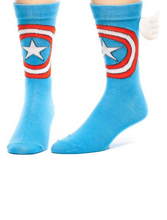 Marvel Captain America w/ Wings Crew Socks buy now