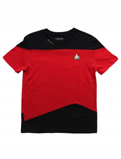 Mens Star Trek TNG Red Costume T-Shirt buy now