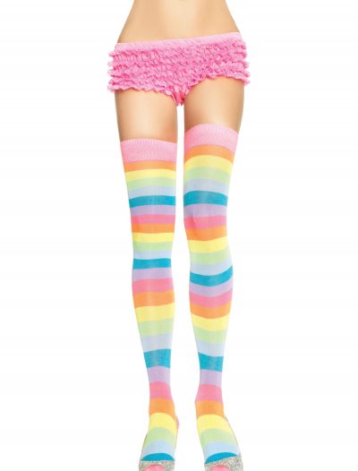 Neon Rainbow Thigh High Stockings buy now