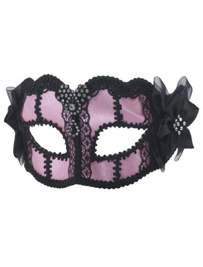Pink Venetian Mardi Gras Mask on Glasses buy now