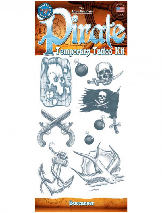 Pirate Buccaneer Temporary Tattoo Kit buy now