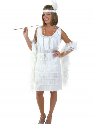 Plus Size White Flapper Girl Costume buy now