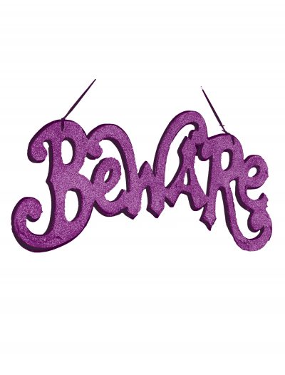 Purple Beware Cutout Sign buy now