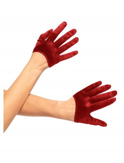 Red Mini Cropped Satin Gloves buy now