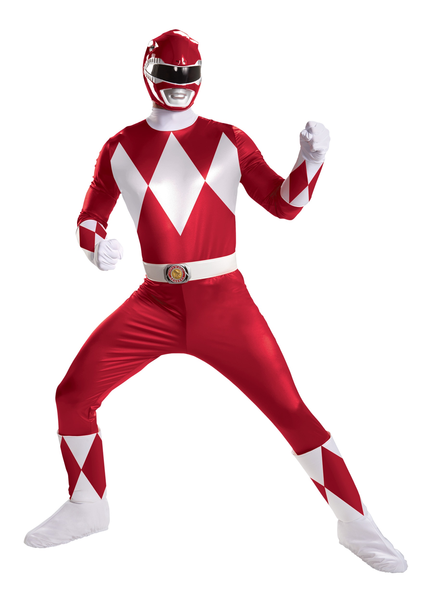 Red Ranger Super Deluxe Adult Costume - Halloween Costumes.