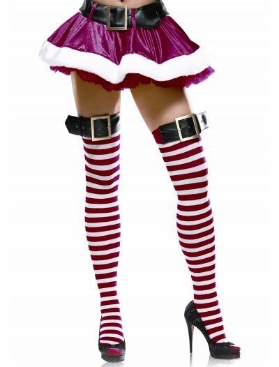 Red/White Striped Stockings w/Belt Buckle buy now